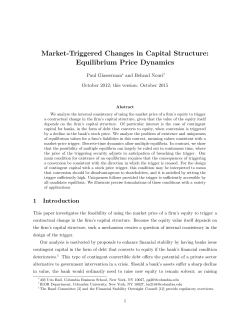 Market-Triggered Changes in Capital Structure: Equilibrium Price