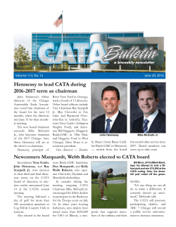 Hennessy to lead CATA during 2016