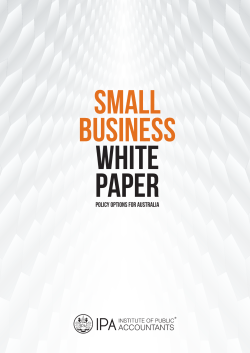 Small Business White Paper - Institute of Public Accountants