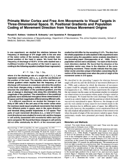 Primate Motor Cortex and Free Arm Movements