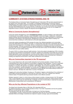 community system strengthening and tb