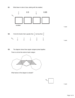 Q1. Write these in order of size, starting with the smallest. smallest