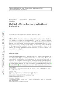 Orbital effects due to gravitational induction