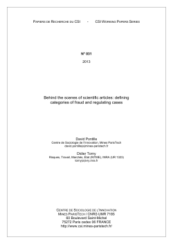 behind the scenes of scientific articles: defining categories of fraud