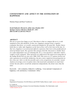 contentment and affect in the estimation of happiness