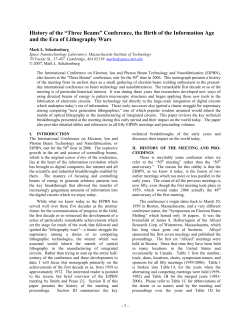 History of the &ldquo;Three Beams&rdquo; Conference, the Birth of the Information