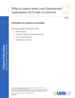 (G/J) tube is removed - the University Health Network