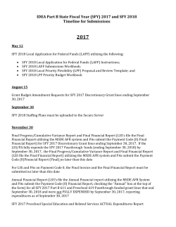 Part B Grants Submission Timeline - Maryland State Department of