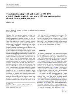 Tornetr&auml;sk tree-ring width and density AD 500&ndash;2004: a test of