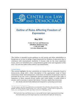 Outline of Rules Affecting Freedom of Expression, May 2010