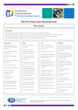 The EYLF Early Years Planning Cycle
