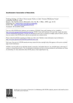 Feeding Ecology of Three Omnivorous Fishes in Lake Texoma
