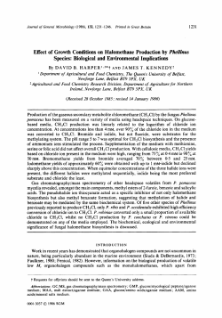 Effect of Growth Conditions on Halomethane