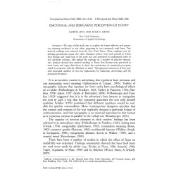 EMOTIONAL AND PERSUASIVE PERCEPTION