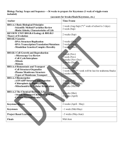 Biology Pacing Guide
