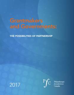 Grantmakers and Governments - Philanthropic Foundations Canada