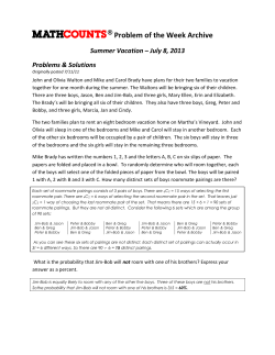 Problem of the Week Archive Summer Vacation