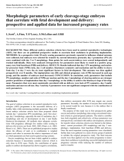 Morphologic parameters of early cleavage