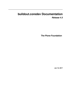 buildout.coredev Documentation