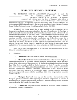 developer license agreement - Oxford Nanopore Technologies