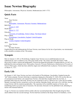 Isaac Newton Biography