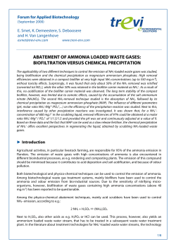 abatement of ammonia loaded waste gases: biofiltration versus