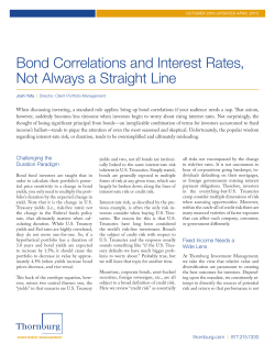 Bond Correlations and Interest Rates, Not Always a Straight Line