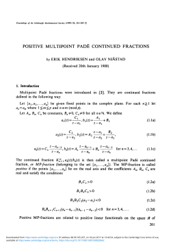 Positive multipoint Pad&eacute; continued fractions
