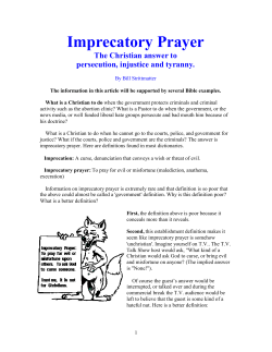 Imprecatory Prayer