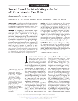 Toward Shared Decision Making at the End of Life in Intensive Care