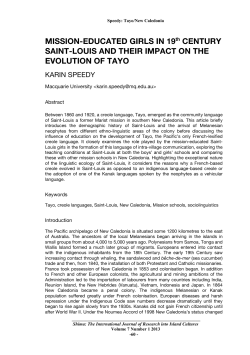 Mission-Educated Girls in 19th Century Saint