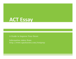 ACT Essay - Livonia Public Schools