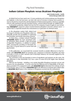Pig feed formulae: Sodium Calcium Phosphate versus Dicalcium