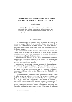 ALGORITHMS FOR SOLVING THE FOUR POINT MOTION