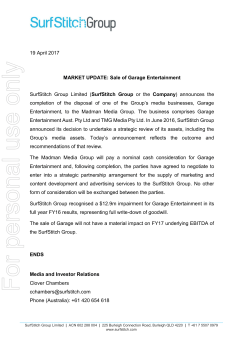 Project Bondi - Cleansing notice