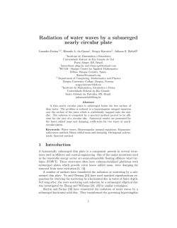 Radiation of water waves by a submerged nearly circular plate