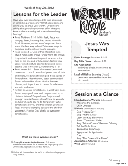 Lessons for the Leader Session at a Glance Jesus Was Tempted