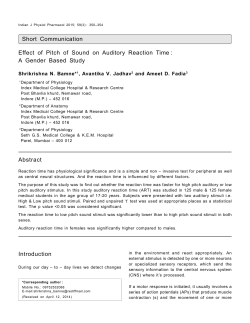 Effect of Pitch of Sound on Auditory Reaction Time