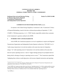 UNITED STATES OF AMERICA BEFORE THE FEDERAL ENERGY