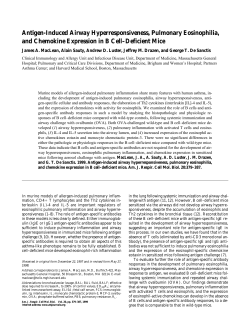 Antigen-Induced Airway Hyperresponsiveness, Pulmonary