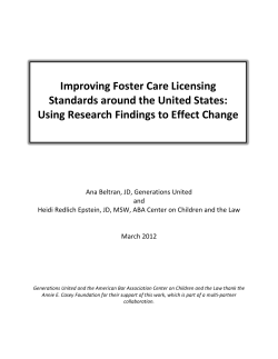 Improving Foster Care Licensing Standards around the United States
