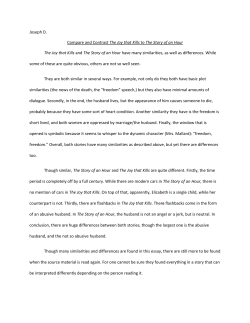 Joseph D. Compare and Contrast The Joy that Kills to The Story of