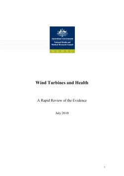 Evidence Review: Wind Turbines and Health