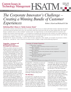The Corporate Innovator`s Challenge