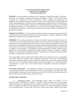 Page 1 of 3 PGA WEST MASTER ASSOCIATION COMPLIANCE