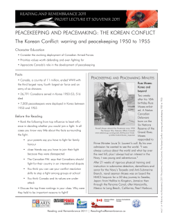 The Korean Conflict: warring and peacekeeping 1950-1957