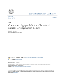 Comments: Negligent Infliction of Emotional Distress