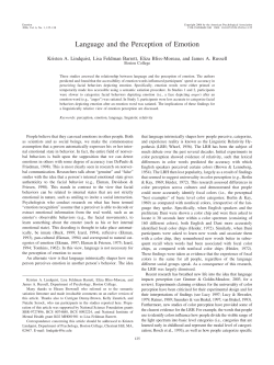 Language and the Perception of Emotion