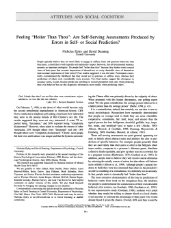 Feeling "Holier Than Thou" - The University of Chicago Booth
