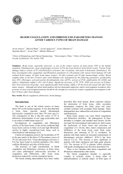 BLOOD COAGULATION AND FIBRINOLYSIS